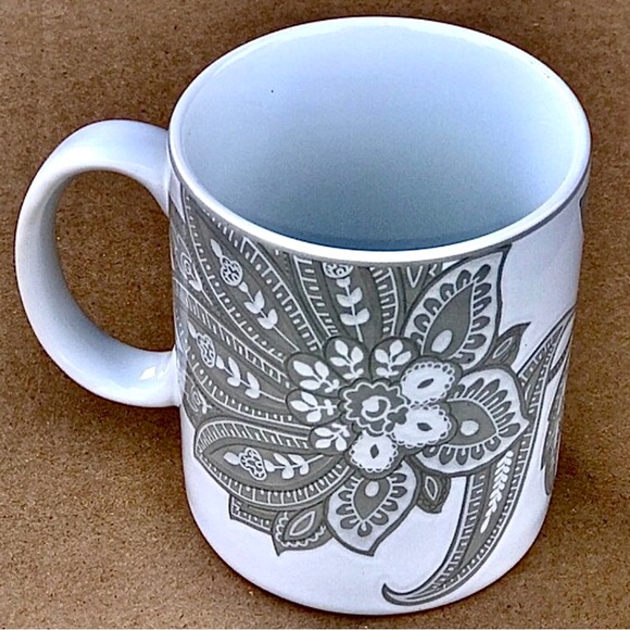Vintage Discontinued 1990s NAUTICA Tableware TISBURY TAUPE Paisley Coffee Mug - Picture 10 of 10